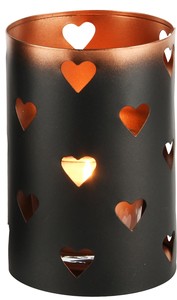 Heart Design Christmas Iron Metal Votive <b>Candle</b> Holder with <b>Lanterns</b> and Jars <b>Black</b> Powder Coating for Home Decoration - Product Image 3