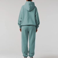 Nouvel ensemble de survêtement polaire à capuche 2 pièces pour femme, décontracté, respirant, léger, 100 % coton, uni, écologique, vente chaude