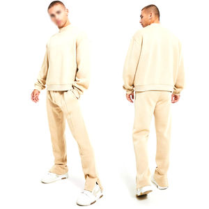 ชุดวอร์มผ้าฟลีซผ้าฝ้ายสำหรับผู้ชายชุดวอร์มคอกลมแขนยาวทนทาน - Product Image 5