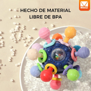 Mordedor con Sonajero, Estimulación Texturizada para Encías, Juguete para Bebés - Colores Surtidos - Product Image 6