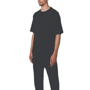 T-Shirt Homme Surdimensionné 100% Coton Coupe Boxy Lourde avec Motif de Lettre Unique Col Léger Jersey Tissu Vierge - Product Image 1