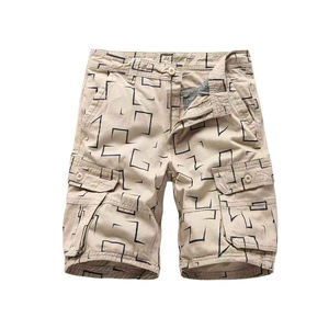 Hot Summer 6-Pocket Elastic Waist Mid Cargo <b>Shorts</b> for <b>Men</b> Solid Casual Canvas Pants for Gym Outdoor Use - Product Image 5