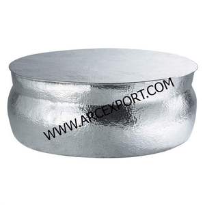 Table centrale martelée en métal couleur argent grandes tables à vendre dernière arrivée meilleure qualité décoration élégante Antique Unique - Product Image 2