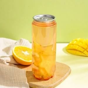 Bidon en plastique transparent épais pour animaux de compagnie, 330 ml et 500 ml, ouvre-poubelle avec couvercle en aluminium, forme de tasse pour l'utilisation alimentaire - Product Image 3