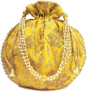 Sac à main Potli de mariage brodé sur mesure de haute qualité avec travail de miroir - Product Image 5