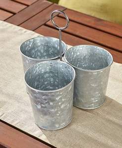 Porte-couverts décoratif en acier galvanisé pour table à manger, ajoutant un charme rustique et une organisation pratique des ustensiles - Product Image 1