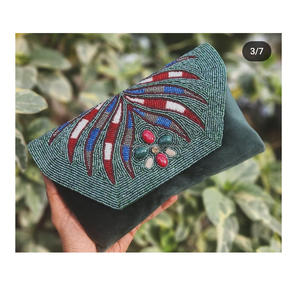 Bolso de mano de lujo personalizado hecho a mano de La India para mujer, bolso de mensajero bohemio para mujer, bolso de mano de noche para mujer - Product Image 5