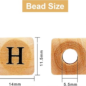 Craft Wood Oval Juego de 15 pulgadas 15 piezas Cuentas de madera Oval Sin terminar Cuentas de madera de colores personalizados en forma y tamaño rápido - Product Image 3