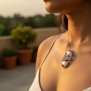 Pendentif en cristal d'argent en forme de goutte d'eau pour bijoux de mode pour femmes - Acier inoxydable - Product Image 3