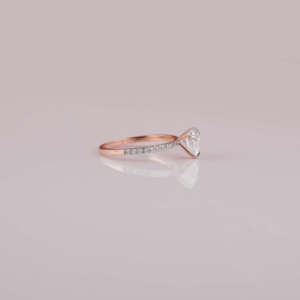 Pave Setting Heart Shape Cut Engagement Ring Elegant Design Luxury Classic Ring With Lab Created Diamond in 14KT Rose Gold - Product Image 4