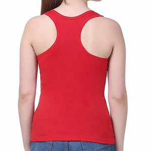 Women's Customized Color Breathable Polyester/Cotton Anti-shrink Tank <b>Top</b> Casual Fitness Wear Front Logo Knitted Fabric Made - Product Image 4