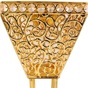 Quemador de Incienso Bakhoor de Metal Dorado de Lujo con Detalles de Cristal y Elegante Trabajo de Alambre Metálico, Porta Incienso Árabe Premium para Usar en el Golfo - Product Image 1