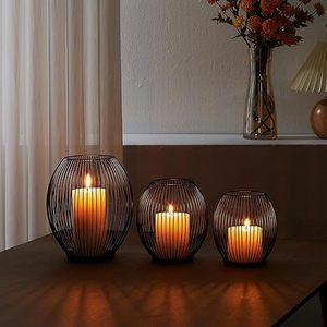 Handmade <b>Black</b> Metal Outdoor <b>Candle</b> <b>Holder</b> Set Stand <b>Pillar</b> Design Home Decoration Christmas Festivities Iron <b>Candle</b> Jars - Product Image 3