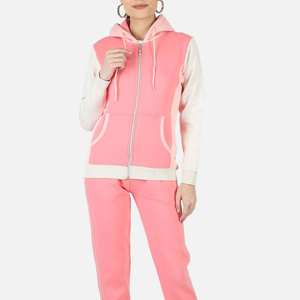 La mejor venta de ropa de jogging sólida de algodón 100% para mujer, recién llegado, chándal con capucha con diseño de conjunto de invierno transpirable - Product Image 1