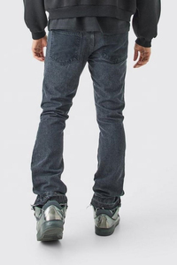 Pantalones vaqueros grises medios de hombre personalizados de la mejor calidad OEM 2025, transpirables, 100% algodón, de marca, relajados, rígidos, acampanados, al por mayor - Product Image 4