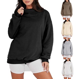 Sweat-shirt à col rond en polyester/coton pour femme Kamro Sport, streetwear, épaules tombantes, tricoté pour l'hiver, écologique et respirant - Product Image 4