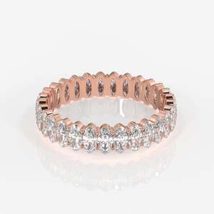 Anillo de Eternidad con Diamantes de Moissanita de Corte Ovalado en Oro de 18K, Elegante y Lujoso - Product Image 5
