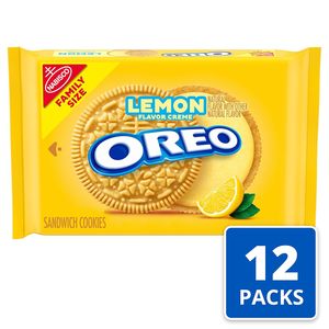 OREO Lemon Creme Sandwich Cookies, Family Size, 12-18.71 oz Packs - Product Image 3