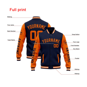 Veste universitaire moderne et personnalisée pour hommes en laine Design créatif Col montant Broderie Décoration Respirant Coupe-vent Doublure en coton - Product Image 2