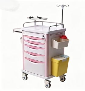Chariot médical d'urgence à roulettes en ABS, chariot de traitement hospitalier avec <span class=keywords><strong>tiroir</strong></span>, chariot médical d'hôpital - Product Image 2
