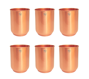 Copper Plan Vasos de vidrio de cobre puro Vasos de metal para exteriores Ayurveda Beneficios para la salud Utensilios para beber amigables con los viajes - Product Image 2