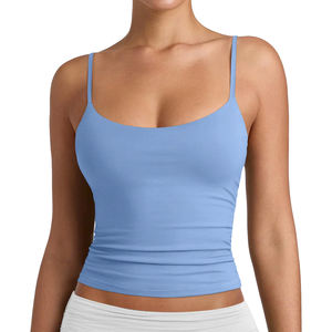 Women's Seamless Breathable Workout Tank <b>Yoga</b> & <b>Pilates</b> Sports Bra Stylish Back Design Medium Support Spandex/Nylon Material - Product Image 3