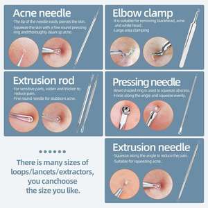 Renix International May 2025 Kit d'outils pour éliminer l'acné en acier inoxydable avec fonction de sécurité à pointe tranchante - Product Image 2