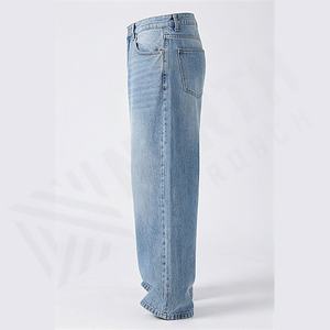 <b>High</b> Quality <b>Men's</b> Denim Pants Casual Loose Fit <b>Jeans</b> Oversize <b>Man</b> <b>High</b> <b>Waisted</b> Straight Stacked Manufacturer Customized Color - Product Image 3
