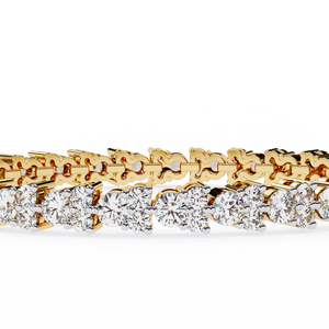 Pulsera de Oro Amarillo de 18k con Diamantes Cultivados en Laboratorio de 0.77 Ct, Corte Redondo, Diamantes Reales, Pulsera de Cadena Estilo Tenis para Mujer - Product Image 4