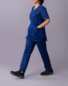 Ensemble d'uniformes médicaux d'été unisexe avec logo personnalisé, haut et pantalon, pour infirmières et personnel hospitalier - Vente en gros - Product Image 5