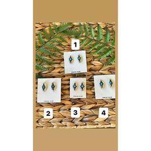 <b>Sterling</b> <b>Silver</b> Navajo Shadowbox <b>Stud</b> <b>Earrings</b> with Diamond and Pearl - Product Image 1