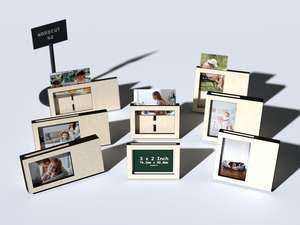 Cadre photo de galerie de 9 cadres, cadres photo de luxe rectangulaires, cadre en pierre naturelle fait à la main, cadre photo de salon pour femmes - Product Image 3