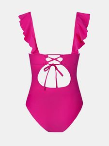 New Arrival Plain Print Women Swimwear Short Sleeve Plus Size Swimming Suit Swimwear & Beachwear - Product Image 6