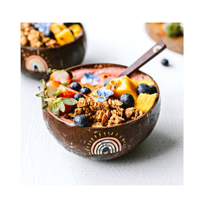 ชุดชามมะพร้าวขัดเงาพร้อมช้อนมืดกะลามะพร้าวสำหรับชามมะพร้าวเวียดนามสำหรับครอบครัว - Product Image 2