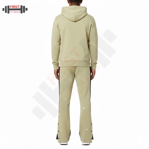 Ensemble survêtement de haute qualité avec sweat-shirt et pantalon de survêtement, design tendance 2025, impression sérigraphique, sweat-shirts pour hommes et pantalons évasés - Product Image 5