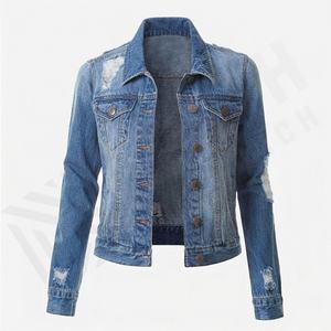 Veste en jean décontractée personnalisée pour hommes, grandes tailles, 100% coton, option logo sur le devant, respirante, veste d'hiver - Product Image 1