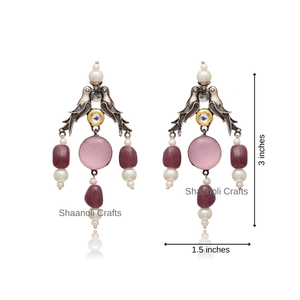 New Arrival Stone Dangle Earrings, Fashion Statement Drop Earrings <b>for</b> Women and <b>Girls</b>, Trendy Party Wear <b>Jewelry</b> <b>for</b> Weddings - Product Image 4