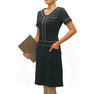 Robe de soirée longue Felica (XS) de haute qualité, noire et beige, formelle, en PU léger, pour le printemps et le travail, disponible en grandes tailles, fabrication ODM sur mesure - Product Image 3