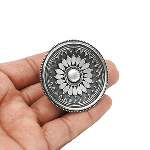 Solid 925 Sterling <b>Oxidized</b> Silver Artisan Look Ethnic Ring for Woman Girls Handcrafted Jewelry Wholesale Factory Price Supplier - Product Image 3