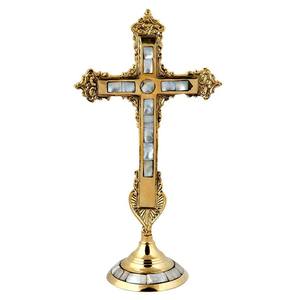 Croix murale jésus-christ en laiton vintage croix murale religieuse pour la décoration intérieure salle de prière et cadeau de foi - Product Image 6