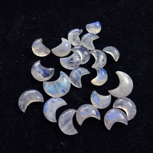 Pierre précieuse arc-en-ciel blanche en forme de croissant de lune, pierres en vrac, cabochon de lune, toutes tailles - Product Image 5
