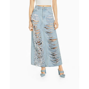 Short en jean taille moyenne coupe ample déchiré décontracté grande taille pour femme 100% coton respirant lavé tissé - Product Image 1