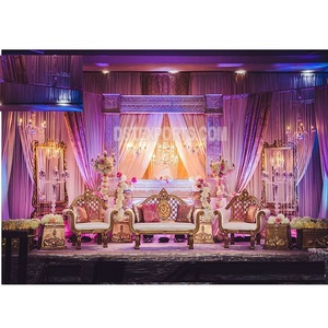 Decoración clásica de escenario de boda Rajwada, decoración de escenario de recepción de boda india tradicional, escenario de recepción de boda de tendencia - Product Image 1