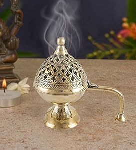 Latón antiguo musulmán decoración del hogar carbón incienso titular árabe nuevo diseño boda chapado en oro Mubkhar quemador perfumado religioso - Product Image 3