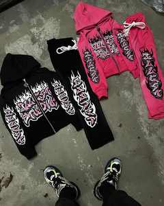 เสื้อฮู้ดผู้ชายทรงบ็อกซี่ ผ้าฟลีซ 100% ผ้าฝ้าย สไตล์พังก์ สตรีทแวร์ มีกระเป๋า ลายพิมพ์ สำหรับฤดูหนาว ขายส่ง คุณภาพสูง - Product Image 5