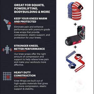 ยกน้ำหนักยิมเข่าห่อด้วยสายรัดสำหรับผู้ชายผู้หญิง - Product Image 3