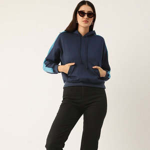Sudadera con capucha térmica sólida Terry para mujer Sudadera con capucha de gimnasio transpirable de secado rápido con diseño de bolsillo de cuello con capucha de manga larga - Product Image 3