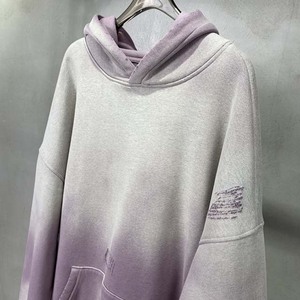Sweat à capuche pour hommes lavé à l'acide avec logo personnalisé brodé impression bouffante de luxe surdimensionné noir lourd 100% coton de base - Product Image 3