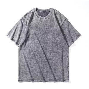 Summer Casual 100% T-shirts en coton biologique Shorts Oversized with Sun-Faded Acidwash Back DTF Sticker Velour Fabric Front Logo - Product Image 2