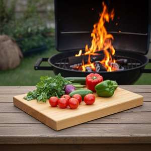 La mejor tabla de cortar rectangular de madera con mango 12mm de espesor Durable Apto para lavavajillas - Product Image 1